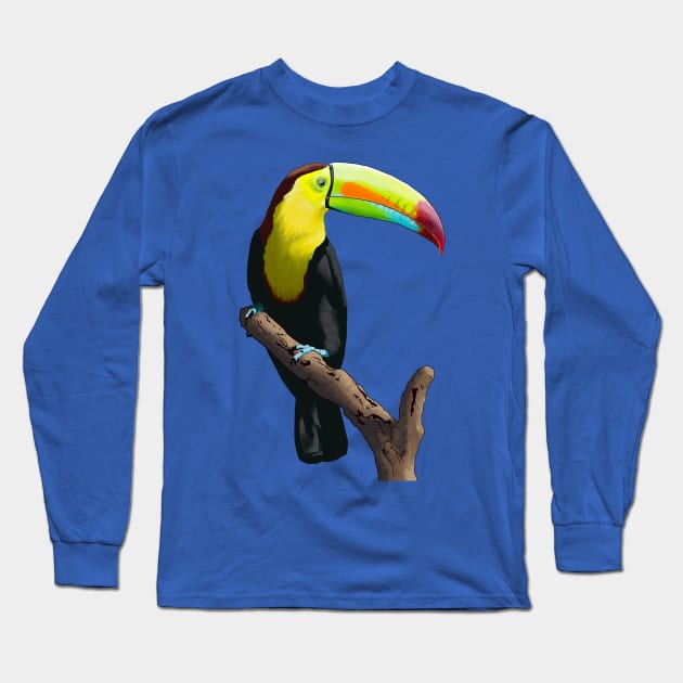 Keel Billed Toucan Long Sleeve T-Shirt by ziafrazier